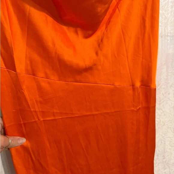 LYANER Women's Drape Cowl Neck Midi Dress, Side Slit, Sleek, Elegant Sz Large - Picture 2 of 10